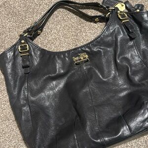 Black Leather Coach Handbag